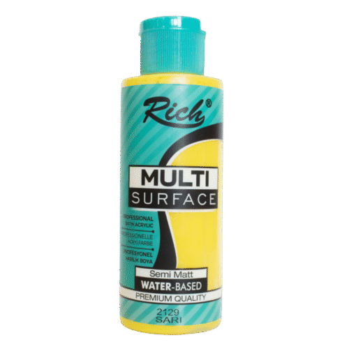 Rich Multi Surface Profesyonel Akrilik Boya 2129 Sarı 500cc