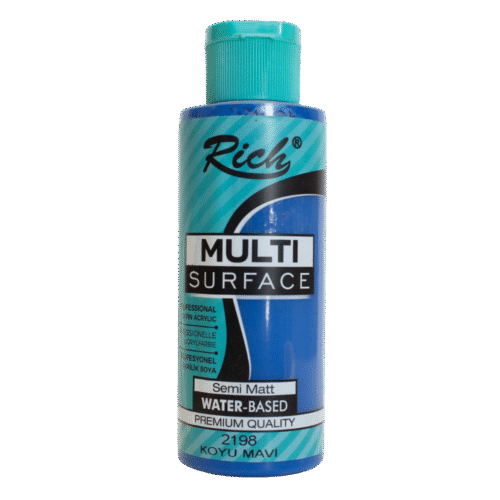 Rich Multi Surface Profesyonel Akrilik Boya 2198 Koyu Mavi 500cc